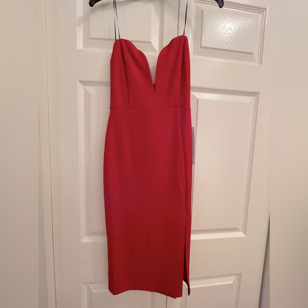 NEW with tags, glittery red cocktail dress